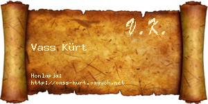 Vass Kürt névjegykártya